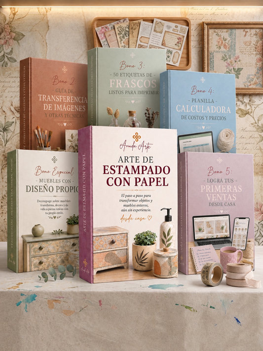 ARTE DE ESTAMPADO CON PAPEL + 5 BONOS GRATIS